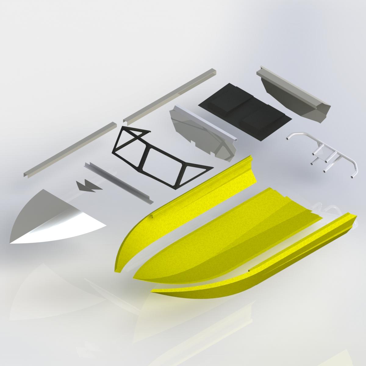 Endeavor-yellow-mini-jet-boats-E72-EXPLODED-australia